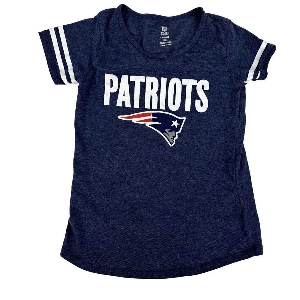 *NFL Patriots Team Apparel Blue T-Shirt Girls Size Large 10/12